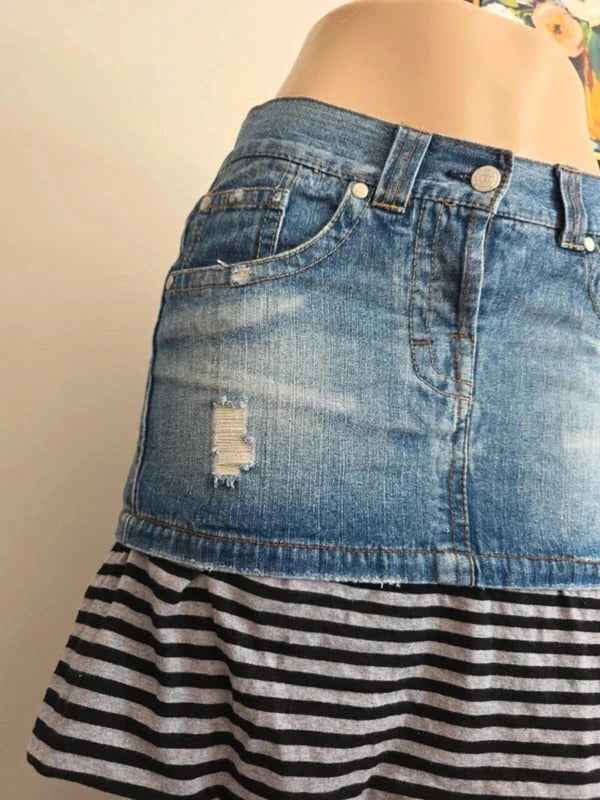 Terranova Vintage Y2K Low Rise Denim Mini Skirt UK Size 8/10