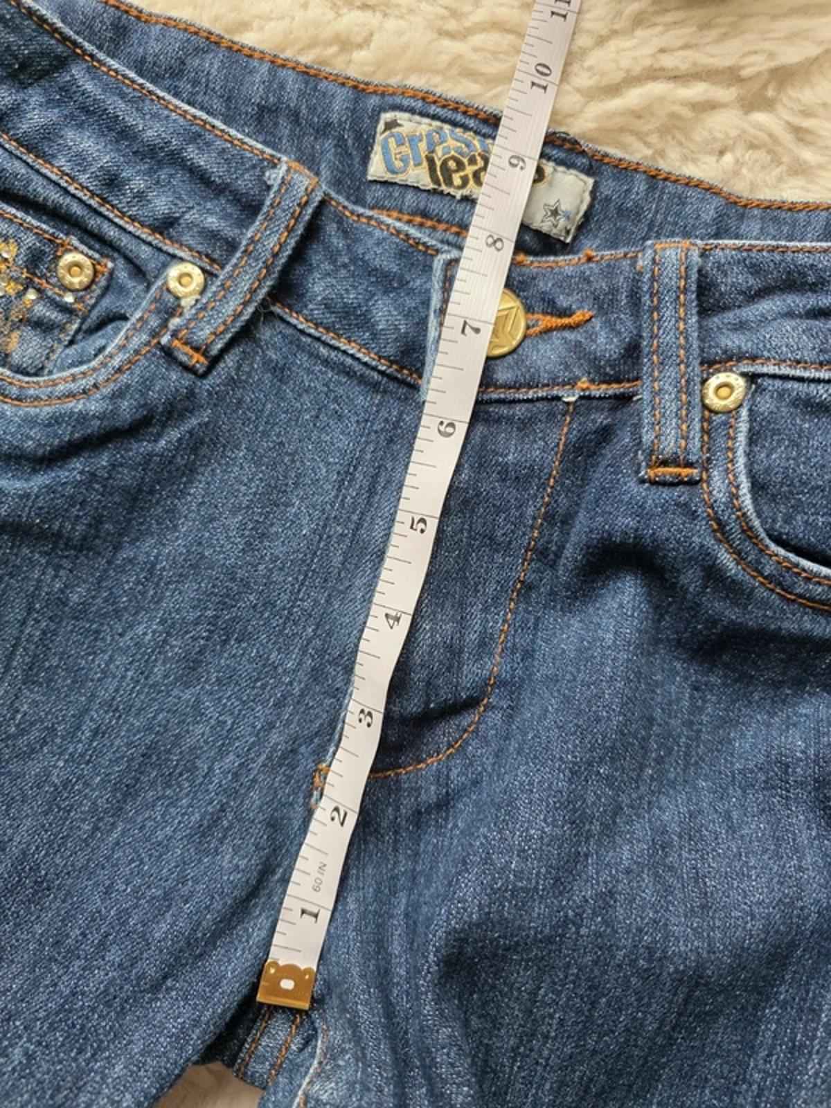 Vintage Y2K Crest Jeans Low Rise Bootcut Jeans UK 8