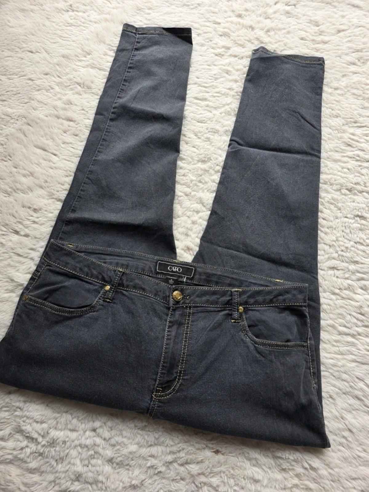 Vintage Y2K Cato Mid Rise Skinny Jeggings UK 16 Dark Grey