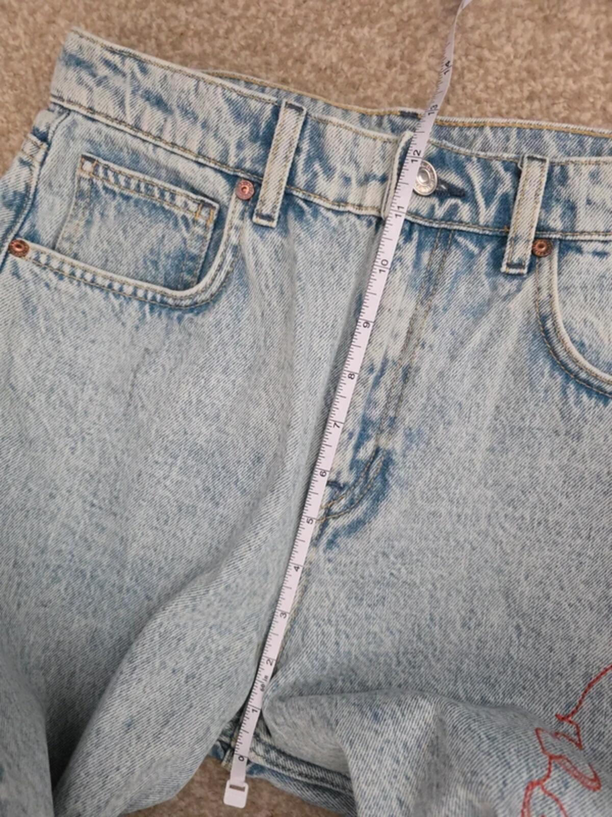 MNG High Rise Baggy Graphic Vintage Y2K Jeans UK Size 8