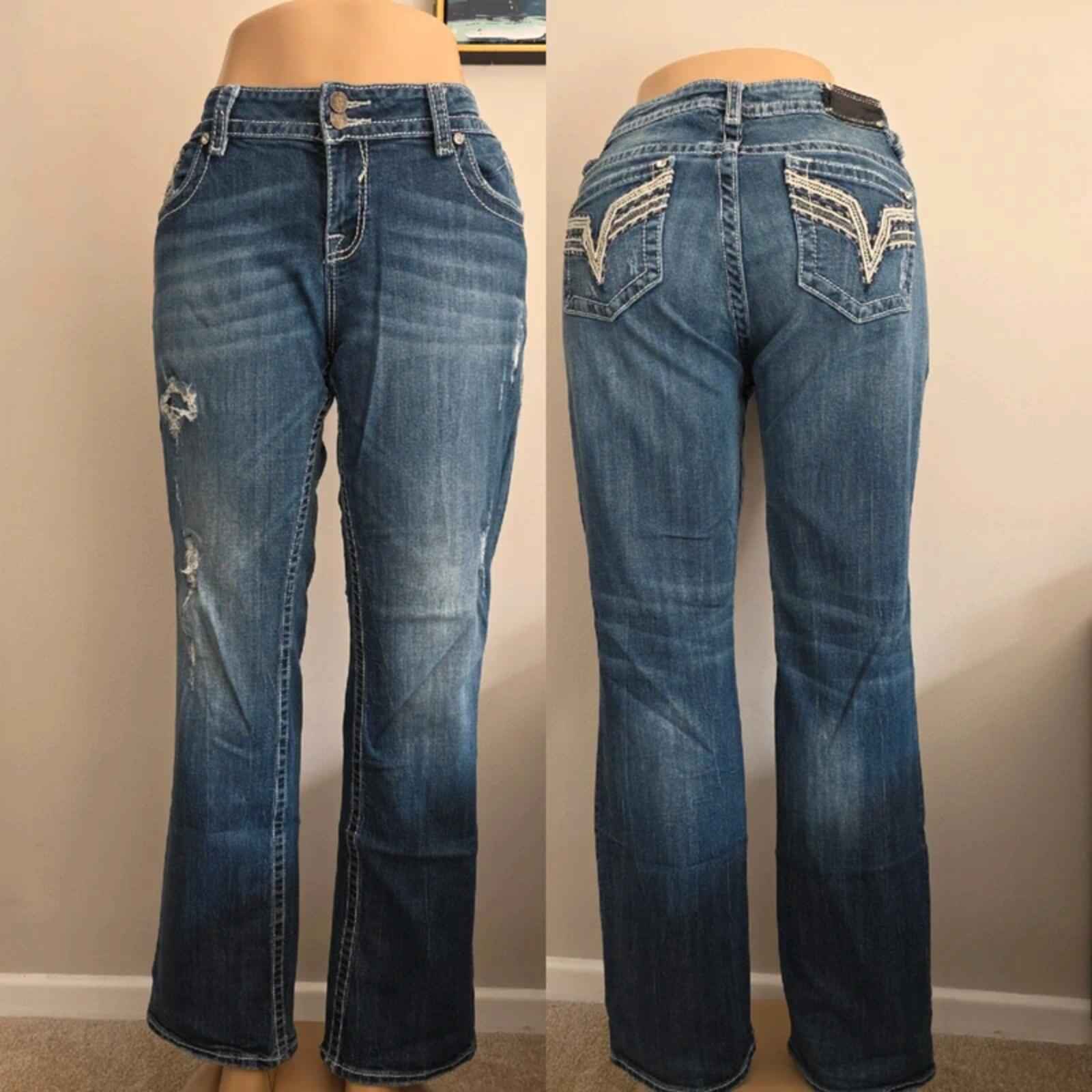 Vigoss Mid Rise Straight Relaxed Vintage Y2K Jeans UK Size 18