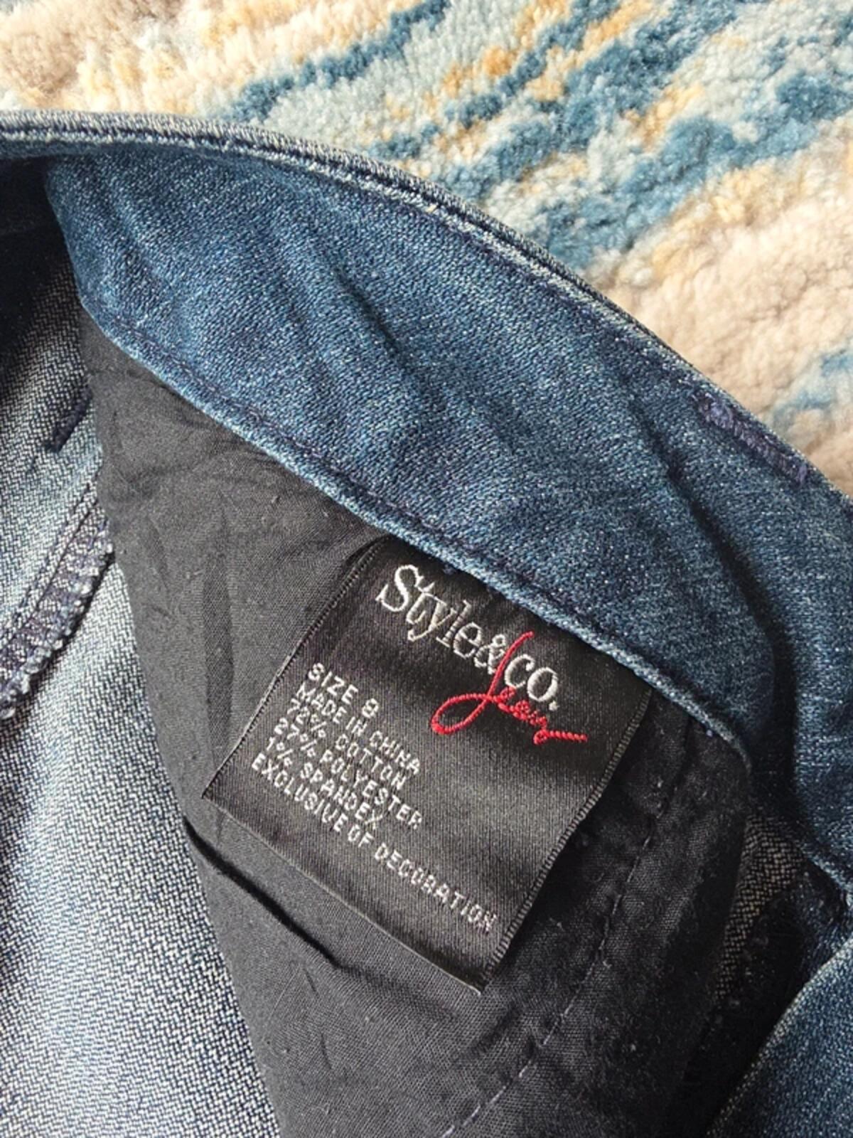 Style & Co Mid Rise Straight Vintage Y2K Jeans UK Size 10 Petite