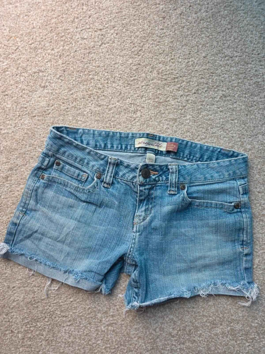 Vintage Y2K Aeropostale Low Rise Denim Shorts UK Size 6/8