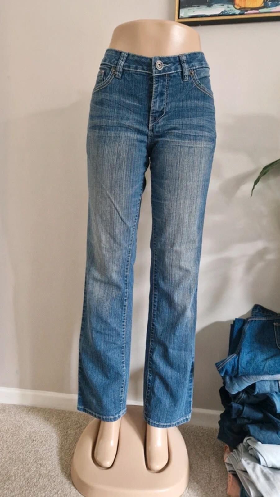 Y2K "Royalty" Mid Rise Bootcut Flared Denim Jeans UK 12