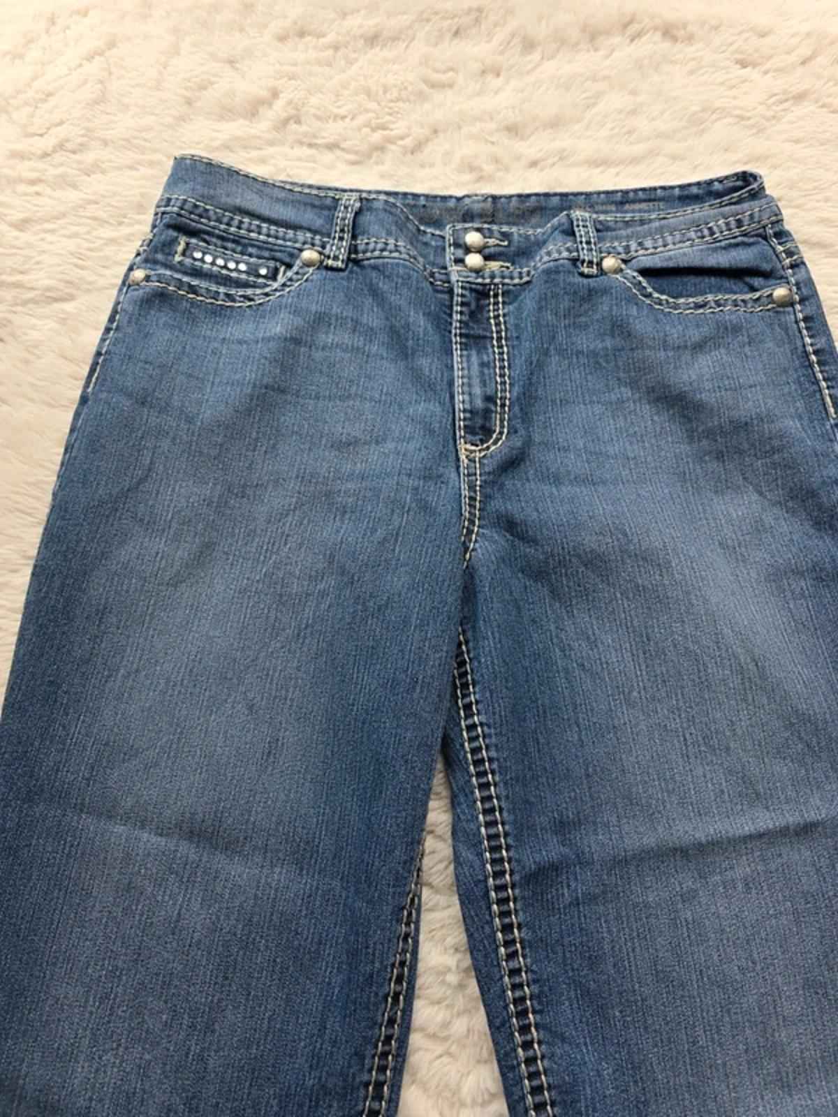Vintage Y2K Code Bleu Low Rise Cropped Bootcut Jeans UK 16