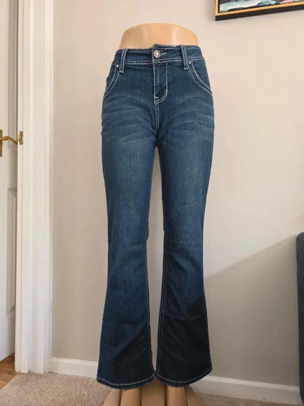 Natural Reflections Mid Rise Blingy Bootcut Vintage Y2K Jeans UK Size 12