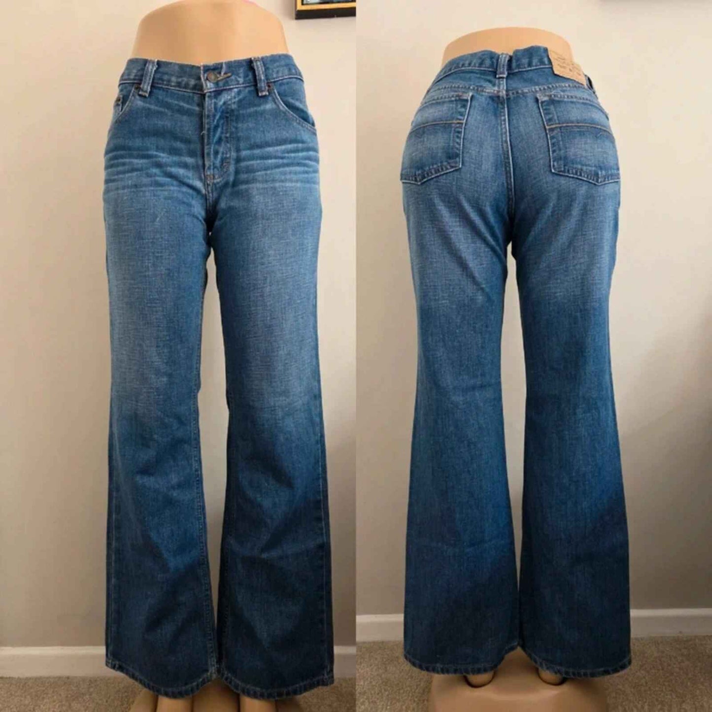 Vintage Y2K American Eagle Mid Rise Wide Leg Jeans UK Size 12