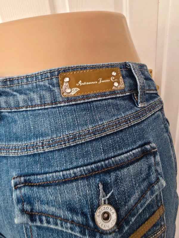 Arizona Mid Rise Flared Vintage Y2K Jeans UK Size 8 Petite