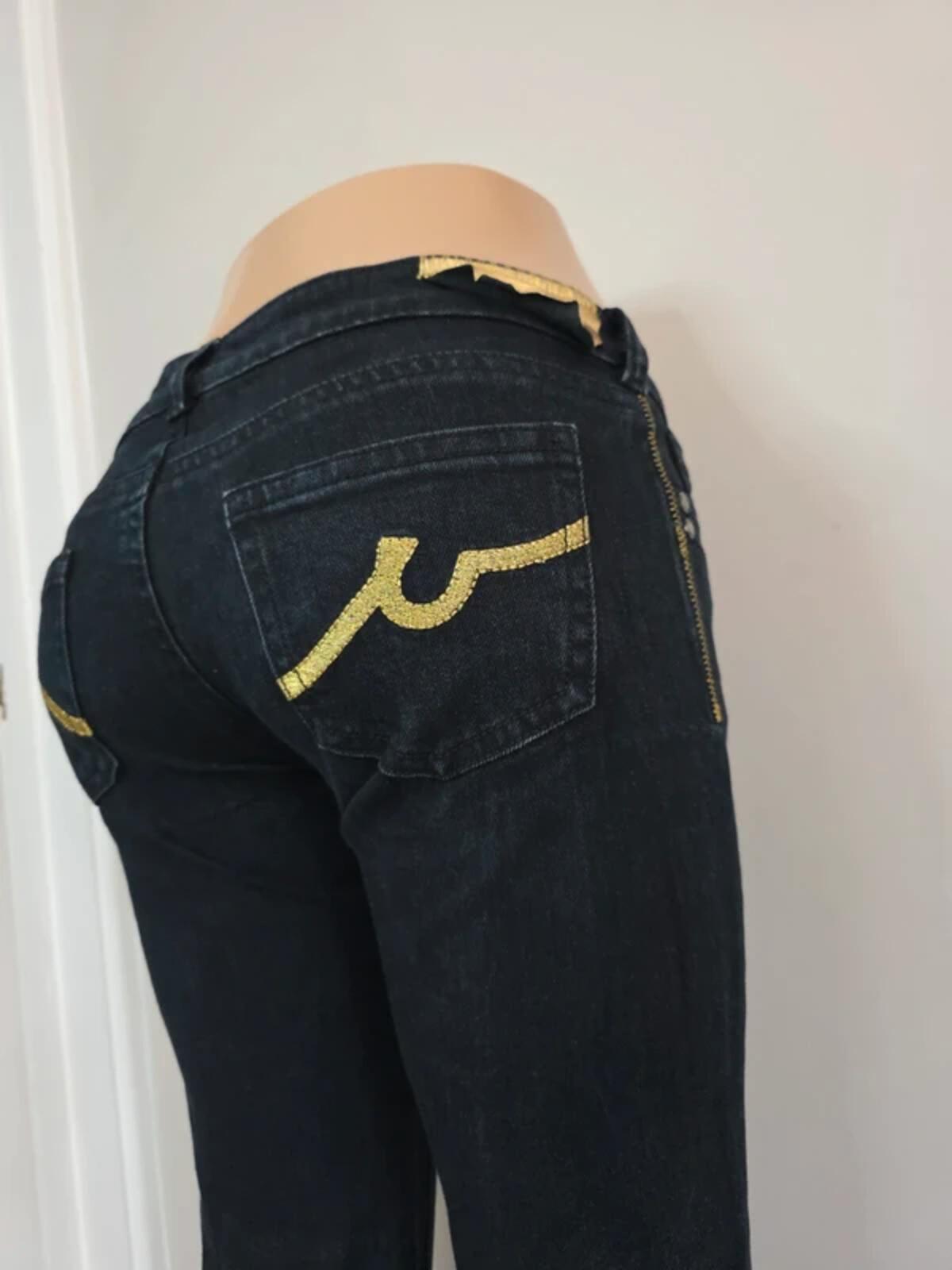 Denim Ultra Low rise straight jeans size 6/8 tall
