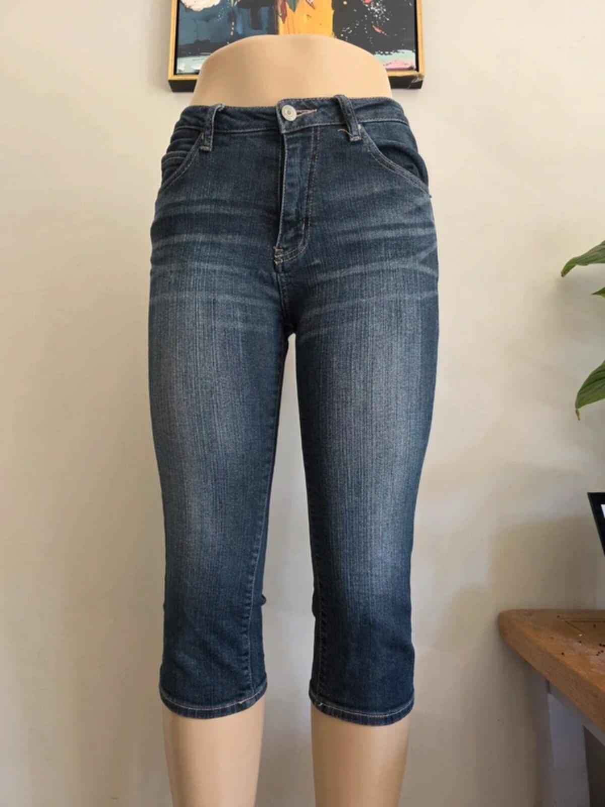 Vintage Y2K Japanese Mid Rise Cropped Jeans UK Size 8