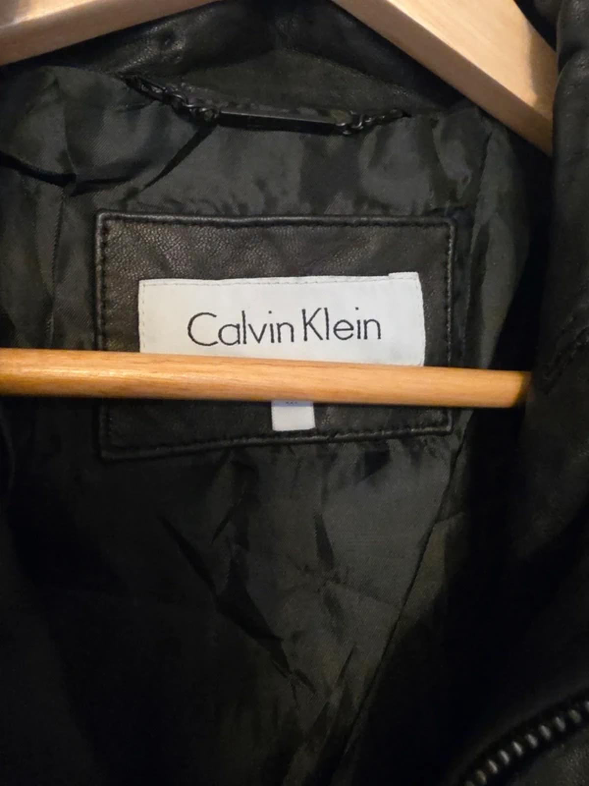 Vintage Y2K Calvin Klein Black Leather Jacket Women’s Size M