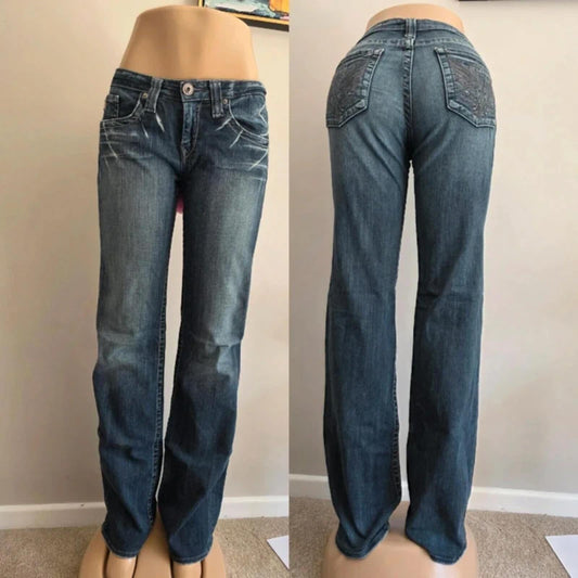 Big Star Low Rise Bootcut Jeans UK Size 8 Tall