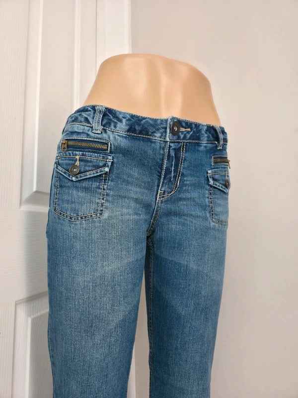 Aeropostale Mid Rise Flared Vintage Y2K Jeans UK Size 10 Petite
