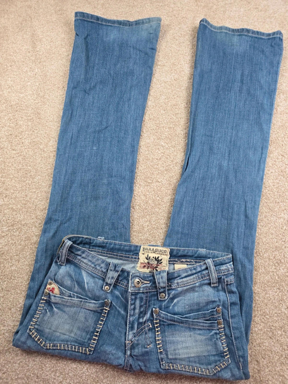 Vintage Y2K Parasuco Super Low Rise Bootcut Jeans UK Size 8