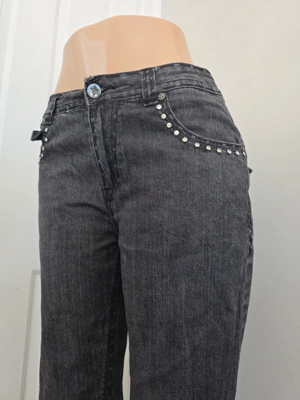 Jeans De Fleur High Rise Skinny Vintage Y2K Embellished Jeans UK Size 16