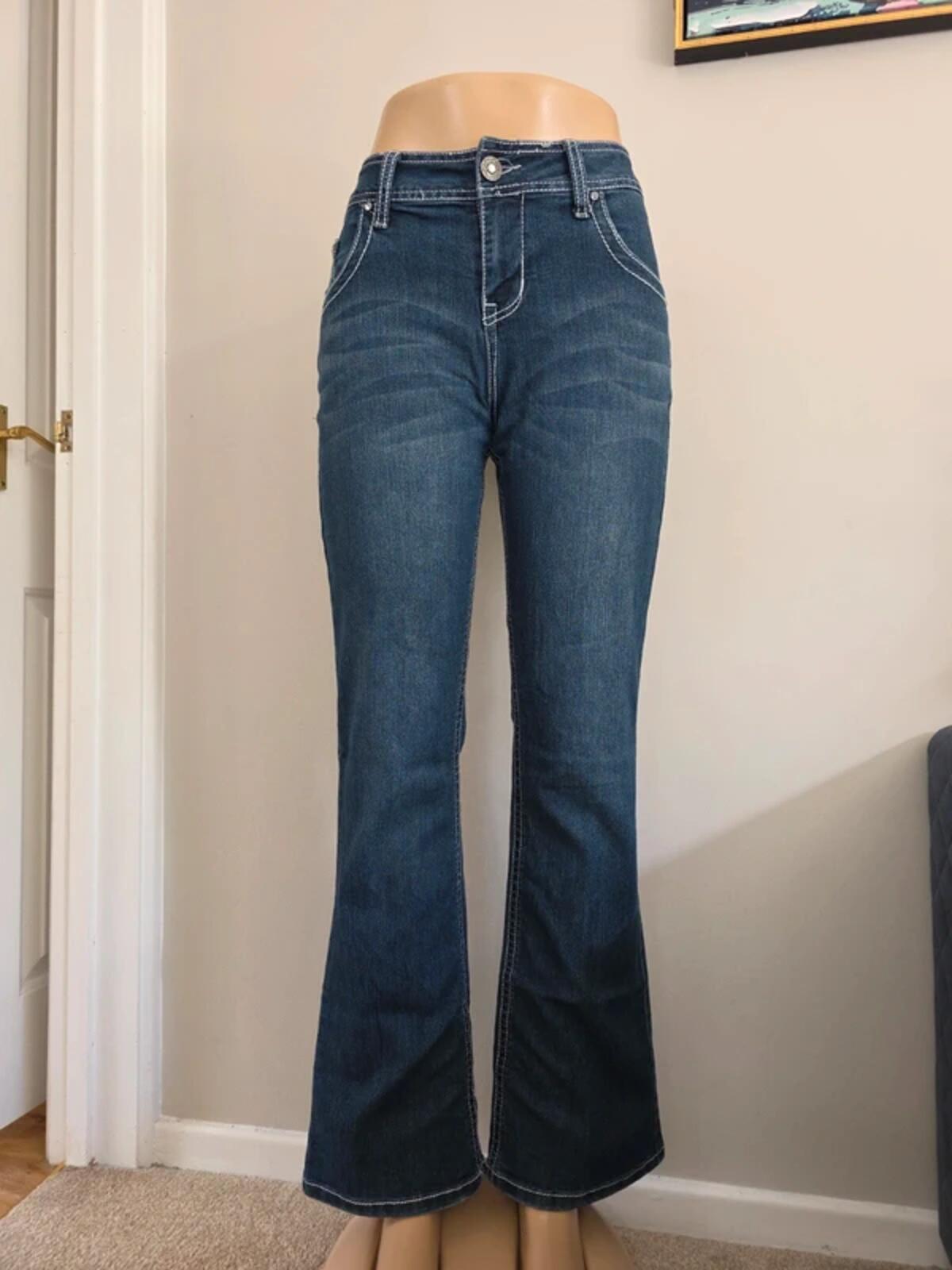 Natural Reflections Mid Rise Blingy Bootcut Vintage Y2K Jeans UK Size 12