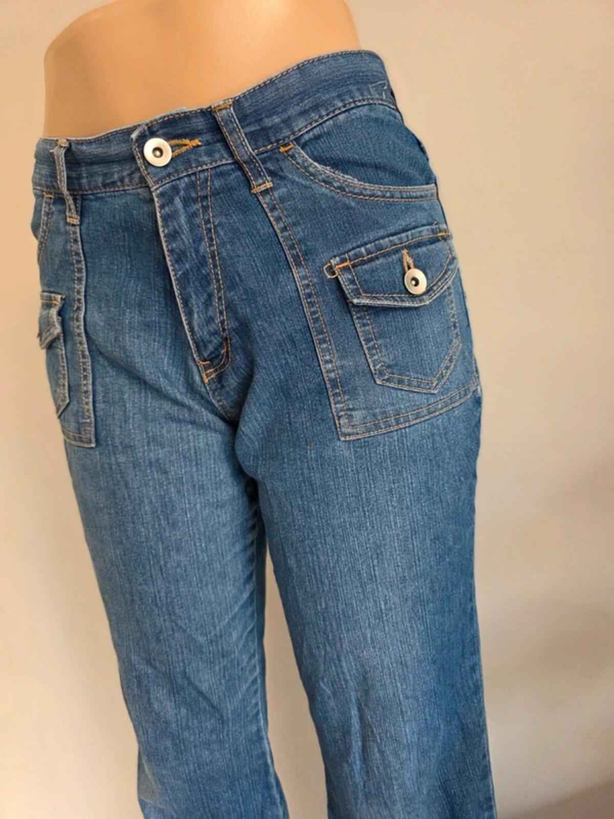 Vintage Y2K Mid Rise Flared Jeans UK Size 8 Petite