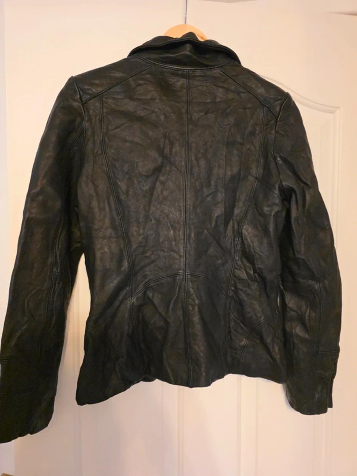 Vintage Y2K Calvin Klein Black Leather Jacket Women’s Size M
