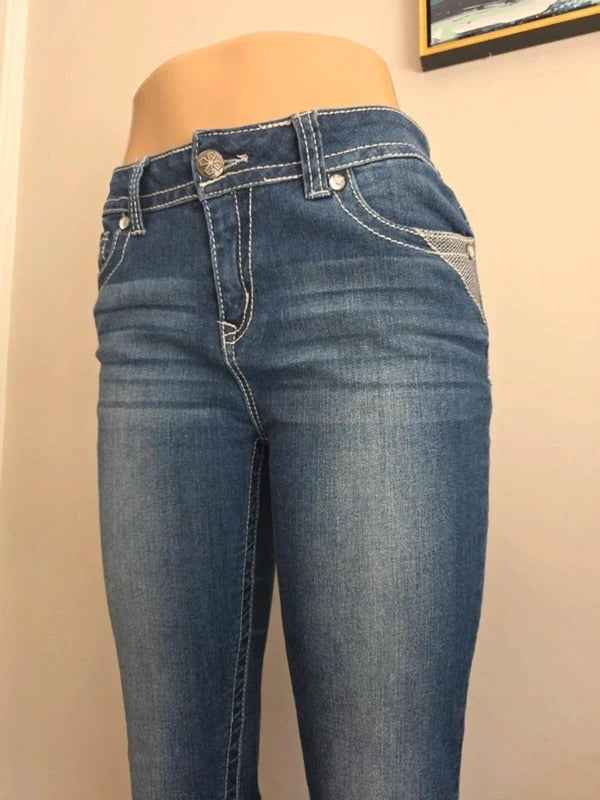 Vanilla Star Mid Rise Skinny Vintage Y2K Jeans UK Size 10 Petite