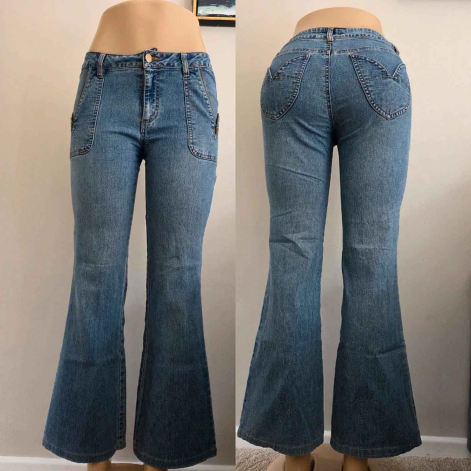 Capucino Mid Rise Flared Vintage Y2K Jeans UK Size 8 Petite