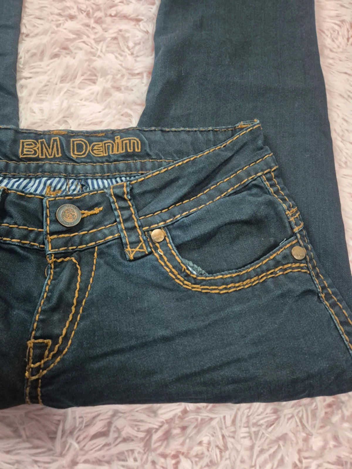 Vintage Y2K Blue Monkey BM Denim Mid Rise Straight Leg Jeans UK size 10