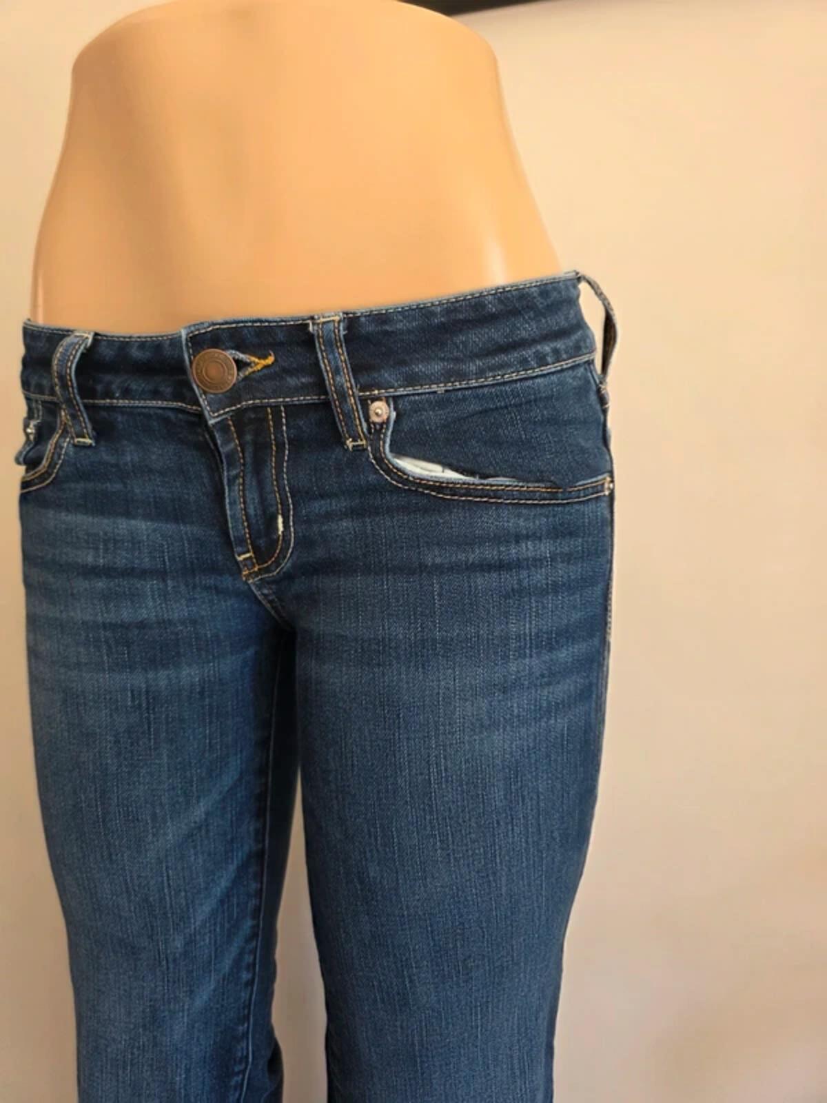 Vintage Y2K American Eagle Ultra Low Rise Petite Bootcut Jeans UK Size 6