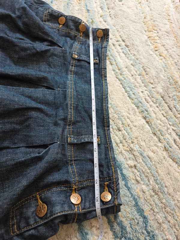 Kiss Miss Italian Denim Pleated Mini Skirt UK Size 12