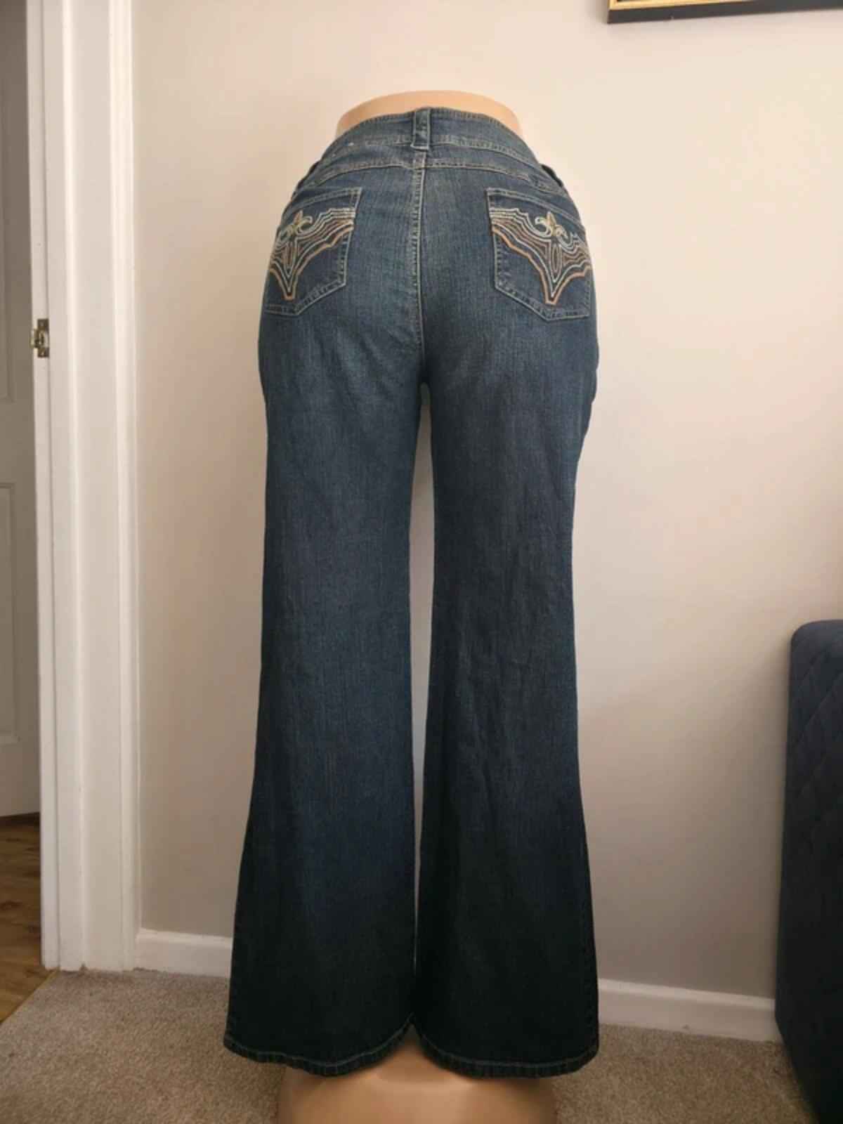 Bandolino Mid Rise Wide Leg Vintage Y2K Baggy Jeans UK Size 14