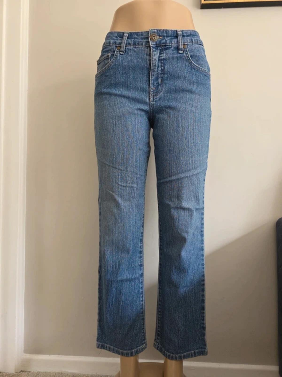 Vintage Y2K Bandolino Mid Rise Straight Leg Jeans UK Size 10 Petite