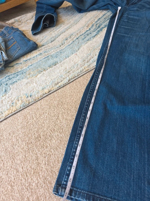 ANA Modern Fit Mid Rise Loose Straight Vintage Y2K Jeans UK Size 14 Tall