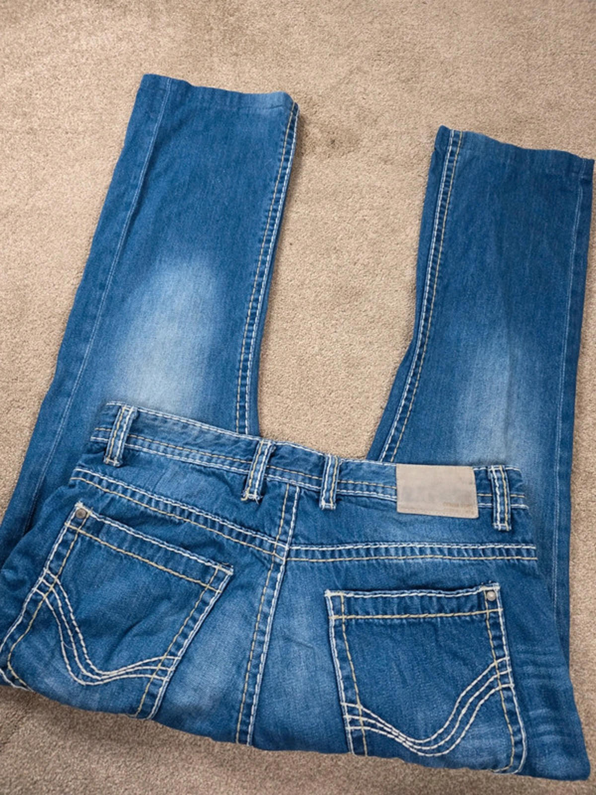 Vintage Y2K Denim 1982 Mid Rise Straight Jeans UK Size 14 Petite