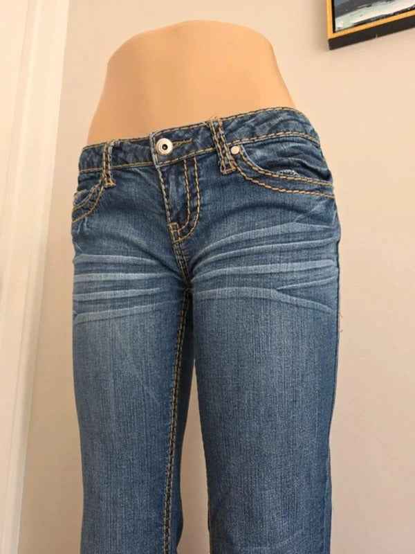 Blue Asphalt Low Rise Bootcut Vintage Y2K Jeans UK Size 8