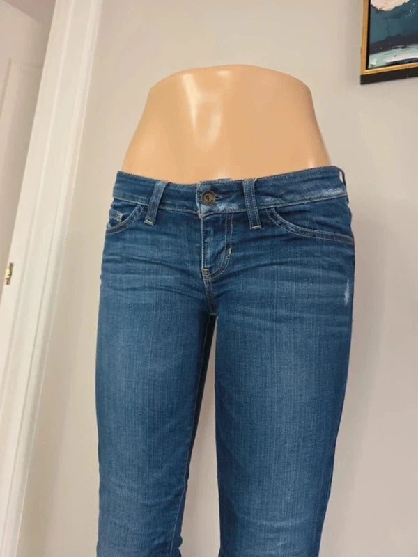 Guess Ultra Low Rise Straight Vintage Y2K Jeans UK Size 6 Tall